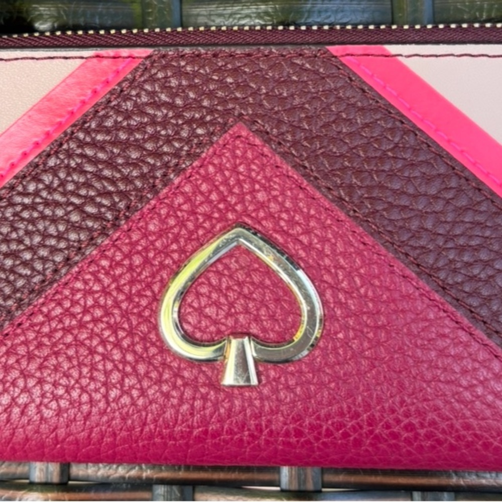 Kate Spade Pink and Burgundy Leather Wallet